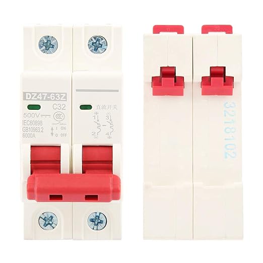 DC 500V 32A Circuit Breaker | 2P MCB for Solar Panel Power System