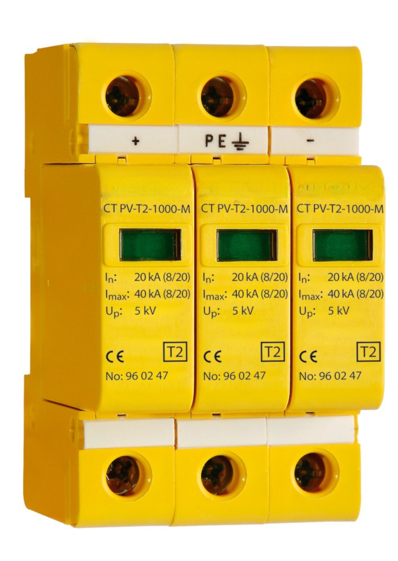 Type 2 DC Surge Protective Device with Remote Changeover Contact | DIN-Rail, IP20