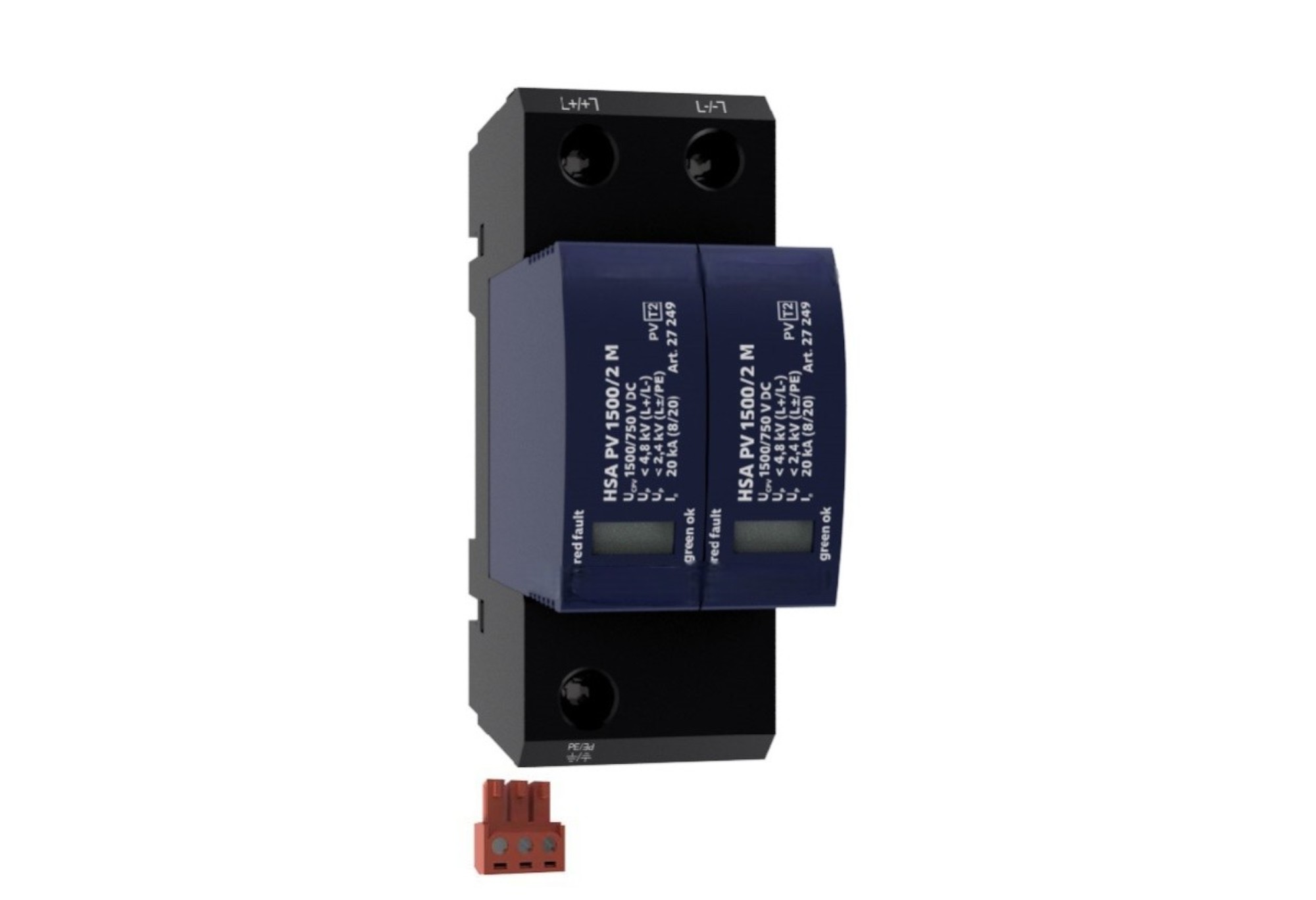 Type 2 PV Surge Arrester (U/Y Connection) | No Back-Up Fuse | Remote Monitoring